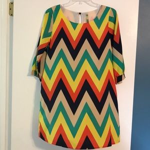 Multi-Colored Chevron Dress